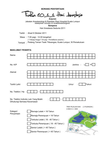 BORANG PENYERTAAN Anjuran Jabatan Anestesiologi & Rawatan ...