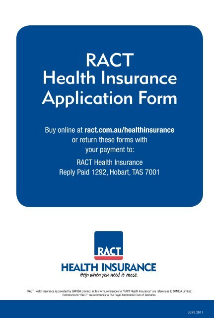 Download the application form - RACT