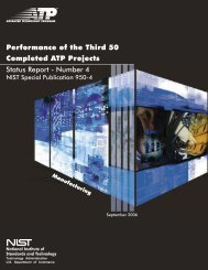 Performance of the Third 50 Completed ATP Projects Status Report ...