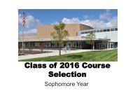 Sophomore Course Planning - Metea Valley High School