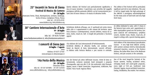 Festival nelle Terre di Siena 2013 - Provincia di Siena