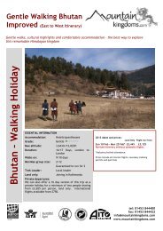 Gentle Walking Bhutan - revised 10 Feb itinerary - Mountain Kingdoms