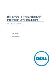 Dell Boomi : Efficient Database Integration using ... - Dell Community