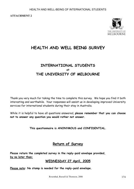 a growing experience - Student Services - University of Melbourne