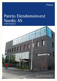 Pareto Eiendomsinvest Nordic AS - Pareto Project Finance