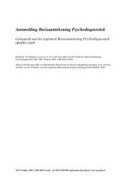 Aanmelding Basisaantekening Psychodiagnostiek - NIP