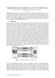 Modelling Differentiated Availability Services in IP-Over-WDM ...