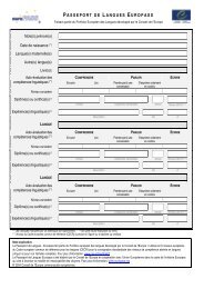 PASSEPORT DE LANGUES EUROPASS