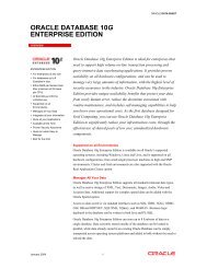 ORACLE DATABASE 10G ENTERPRISE EDITION