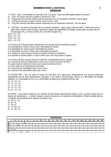 87 Testes Hidrostatica - Física Com Abud