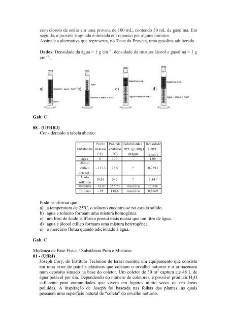 Substância e Mistura / Material Homogêneo e Heterogêneo