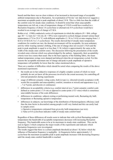 literature review on thermal comfort in transient conditions