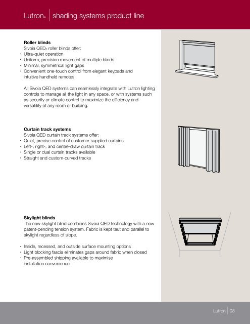 Sivoia QEDÂ® |specification guide - Lutron