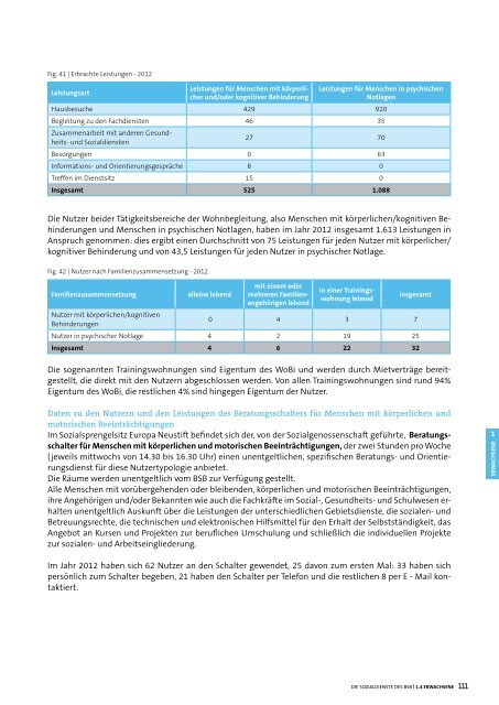 Sozialbericht 2012 - Betrieb fÃ¼r Sozialdienste Bozen