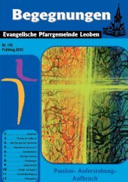 B e g e g n u ng e n - Evangelische Pfarrgemeinde Leoben