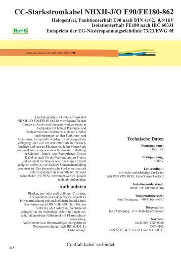 CC-Starkstromkabel NHXH-J/O E90/FE180-862 - ConCab kabel gmbh