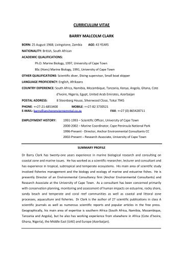Barry Full CV - 2012.pdf - Anchor Environmental