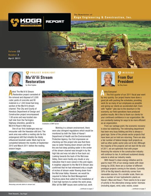 April - Koga Engineering & Construction, Inc.