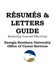 Resume & Letters Guide - Students - Georgia Southern University