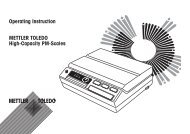 Operating instruction High-Capacity PM-Scales - Mettler Toledo