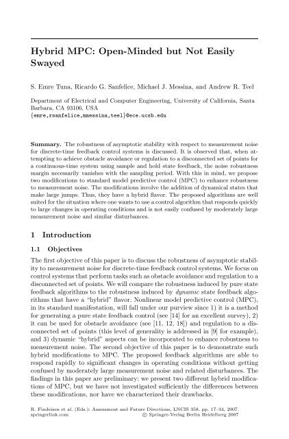 Assessment and Future Directions of Nonlinear Model Predictive ...