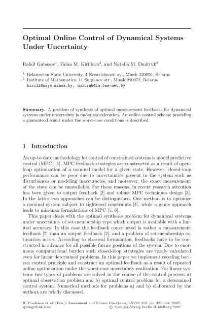 Assessment and Future Directions of Nonlinear Model Predictive ...