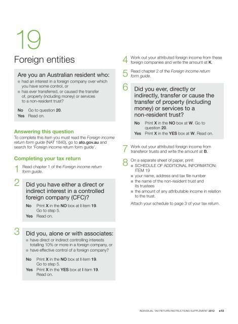 Individual tax return instructions supplement 2012 - Australian ...