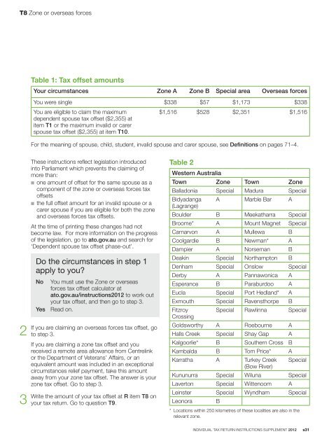 Individual tax return instructions supplement 2012 - Australian ...