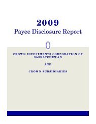 2009 Payee Disclosure Report - Crown Investments Corporation