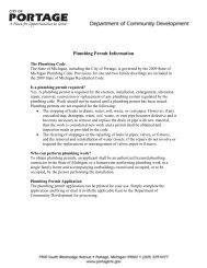 Plumbing Permit Information - City of Portage