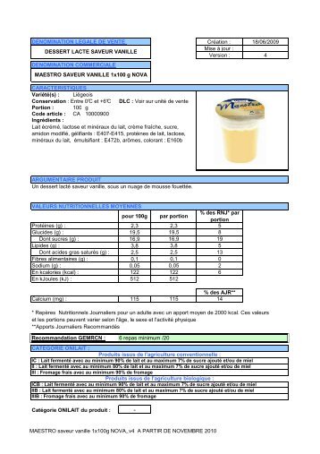 MAESTRO saveur vanille 1x100g NOVA_v4 A ... - Mercuriale.net