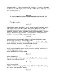 Statut Alumni kluba Odjela za matematiku SveuÄÂiliÅ¡ta u Rijeci