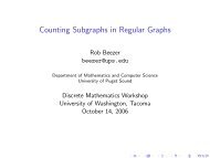 Counting Subgraphs in Regular Graphs - Rob Beezer - University of ...