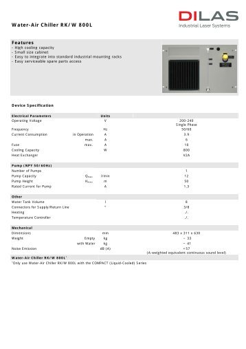 Water-Air Chiller RK/W 800L - DILAS