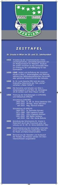 ZEITTAFEL - Schulen St. Ursula Wien