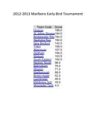 2012-2013 Marlboro Early Bird Tournament