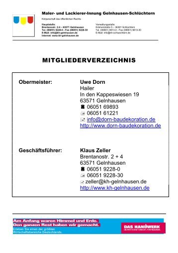 Obermeister: Uwe Dorn