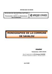 monographie de la commune de savalou - Association Nationale ...
