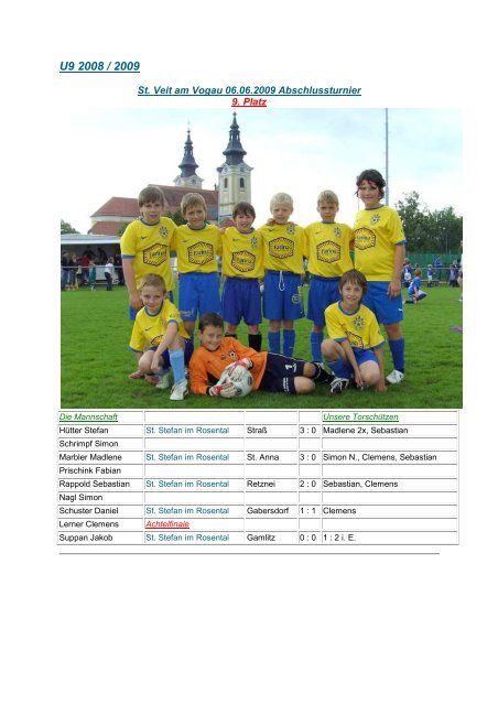 U9 2008 / 2009 - TUS St. Stefan im Rosental