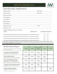 Membership Application & Agreement (PDF) - Bretton Woods