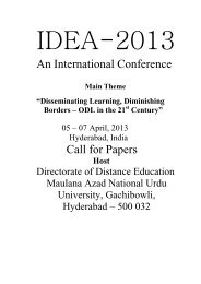 IDEA-2013, An International Conference on - Maulana Azad ...