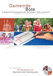 Freude und Trauer - Evangelische Kirchengemeinde Marienkirche