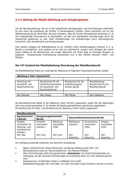 SCHULPROGRAMM - Berufliche Schulen Gelnhausen