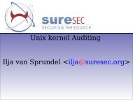 Unix kernel Auditing Ilja van Sprundel  - PacSec