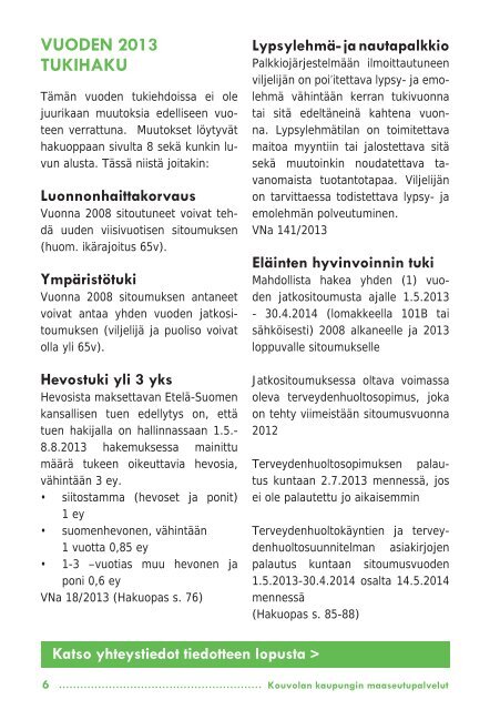 Viljelijätiedote kevät 2013.indd - Kouvola