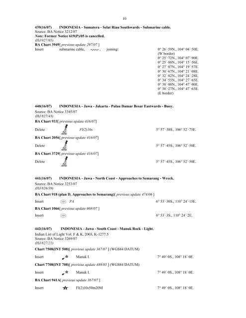 Edition 16 of 2007. - Indian Naval Hydrographic Department