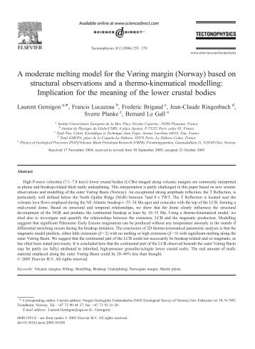 Gernigon et al., 2006: Tectonophysics - EarthByte