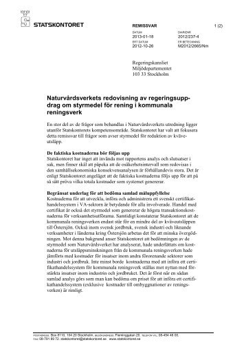 NaturvÃ¥rdsverkets redovisning av regeringsuppdrag ... - Statskontoret