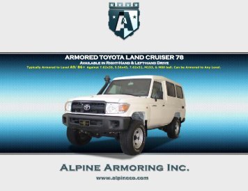 ARMORED TOYOTA LAND CRUISER 78 - Alpine Armoring Inc.