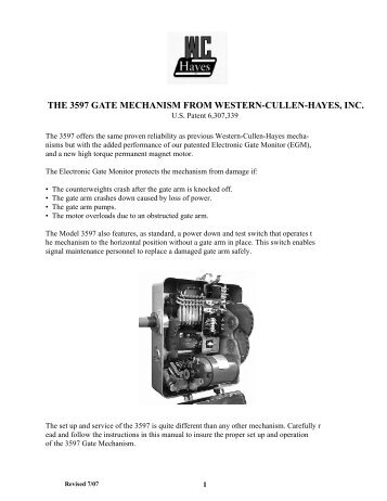 Model 3597 Manual - Western-Cullen-Hayes Inc.